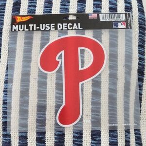 Philadelphia Phillies Multi-Use Decal - Red & White P Logo